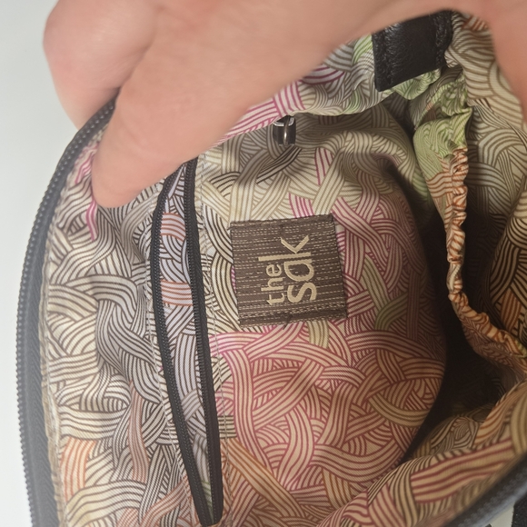 The Sak Leather Crossbody Bag — Brown Black Colorblock, Adjustable Strap - Picture 7 of 12